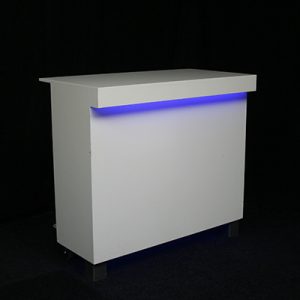 Voorzetbar Lounge met 1 x Koeling 130 x 70 meter Wit met LED verlichting MODULAIR Lydison Verhuur